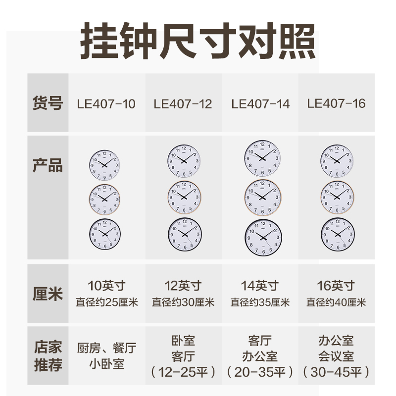 得力LE407-12基礎(chǔ)款掛鐘12寸(白)(個(gè))