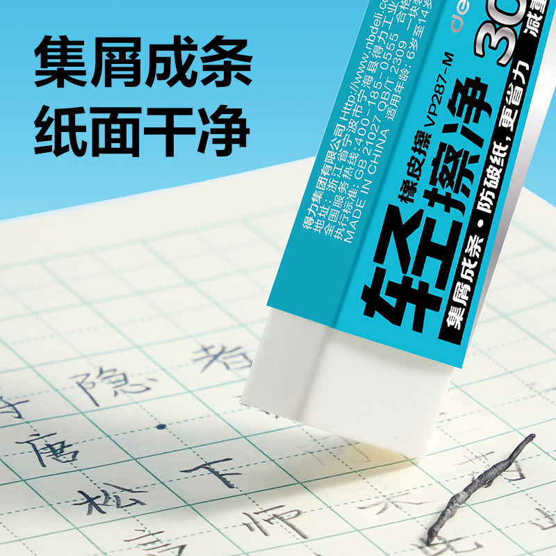 得力VP287-M輕擦凈橡皮擦中號(hào)(白)(塊)