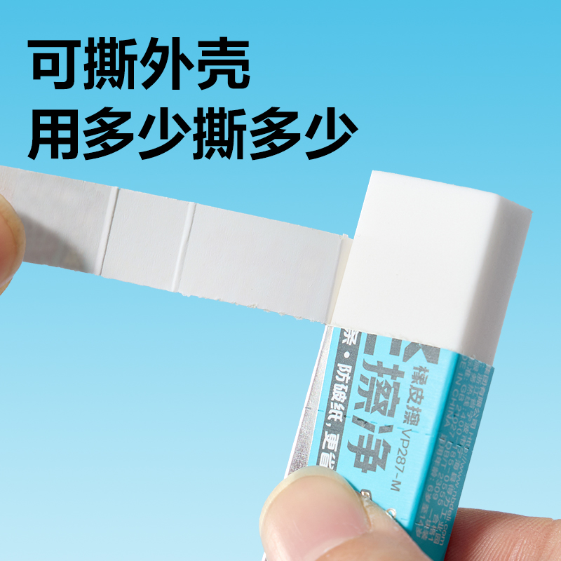 得力VP287-M輕擦凈橡皮擦中號(hào)(白)(塊)