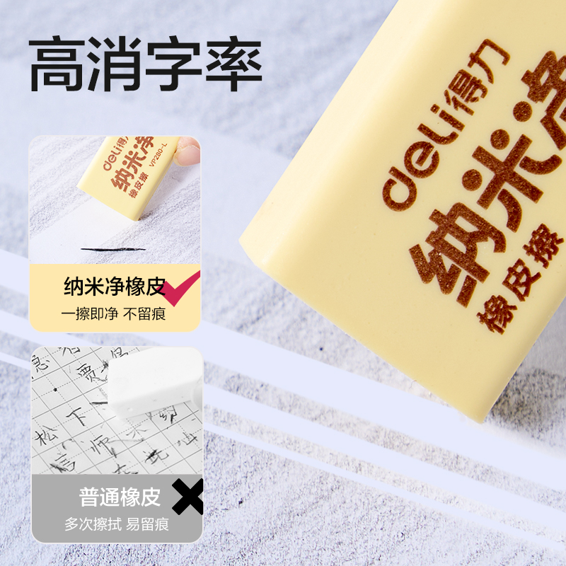 得力VP280-M納米凈橡皮擦中號(黃)(塊)