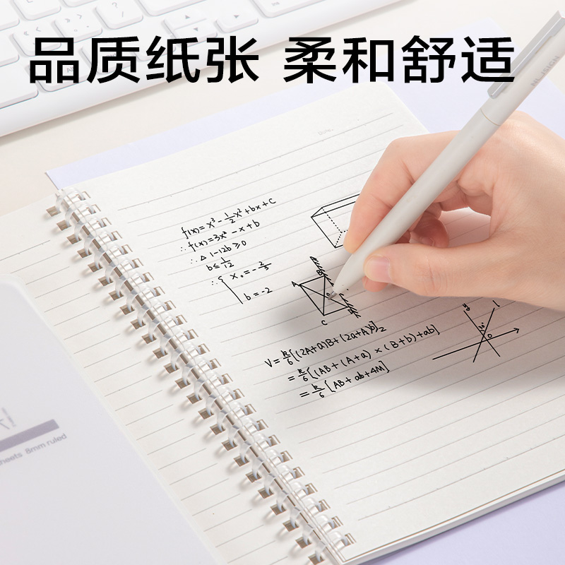得力LA560-JX簡(jiǎn)系PP軟螺旋本A5 60張(橫線)(本)