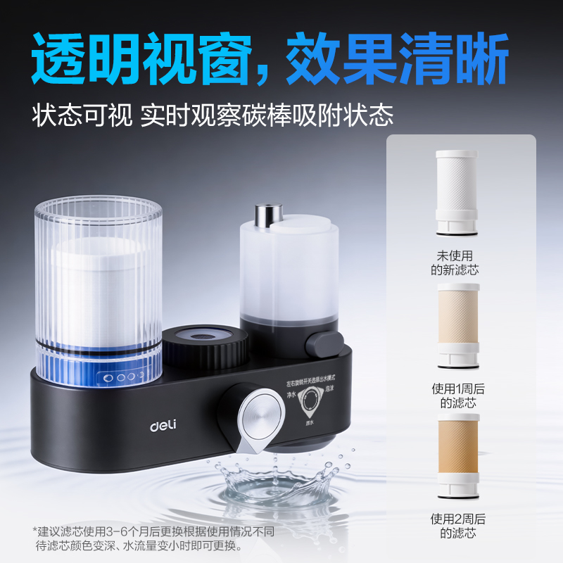得力LD480龍頭凈水器（一機一芯）（灰)(臺)