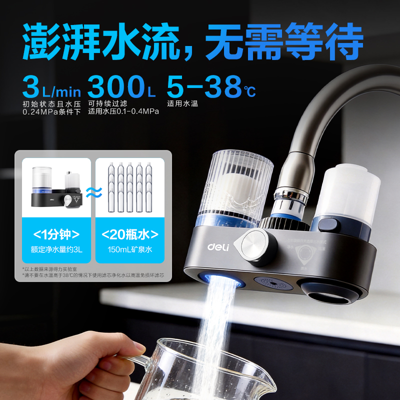得力LD480龍頭凈水器（一機四芯）(灰)(臺)