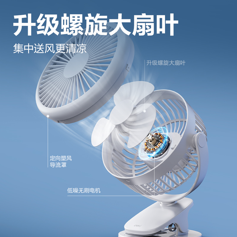 得力LK220插電款臺夾風(fēng)扇(白)(臺)