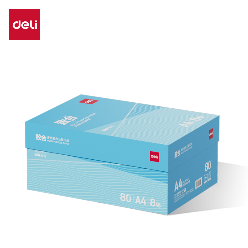 得力ZF734致合復(fù)印紙A4-80g-8包(白)(包)