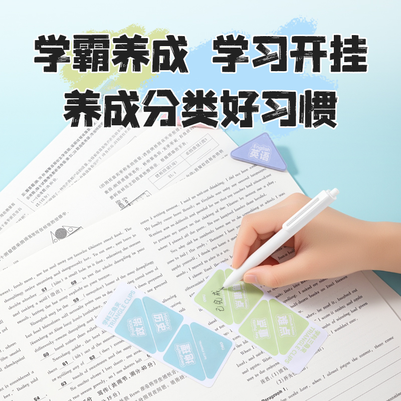 得力TP535學(xué)科三角夾袋裝(混)（6個(gè)/袋）