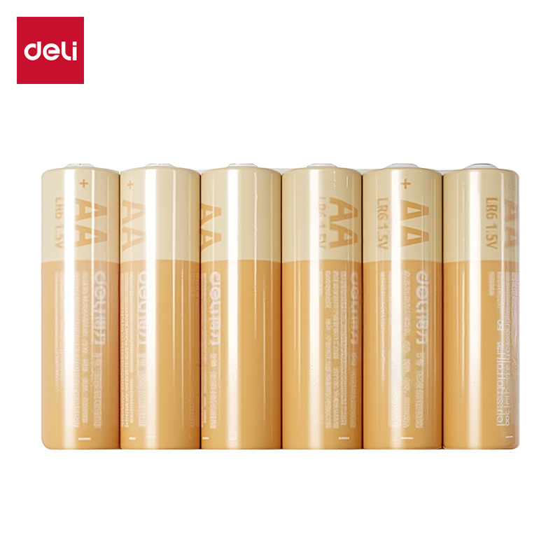 得力82900-5號(hào)堿性電池6粒熱縮裝(黃色)(袋)