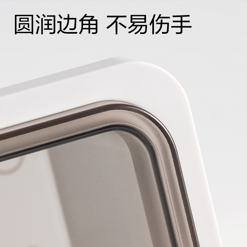 得力PK166三格斜插筆筒(白)(盒)