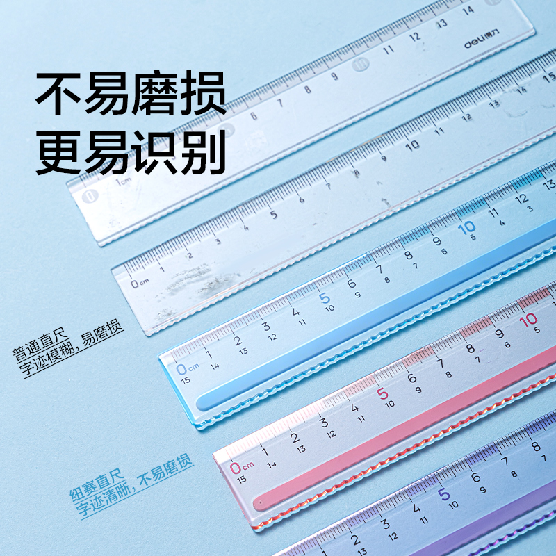 紐賽NS095-1防滑易拾取直尺-15cm（粉色）（把）