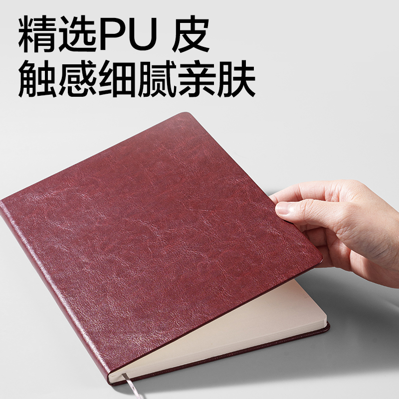 得力DP486商務(wù)硬面貼芯皮面本-B5-80張(黑色)(本)