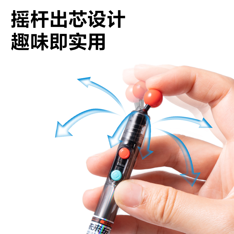 得力SG195未來玩家趣味玩法搖桿出芯中性筆展架(黑)(80支/架)
