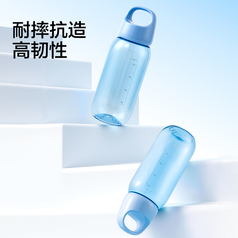 得力LL318隨行杯旋蓋580mL(藍)(盒)