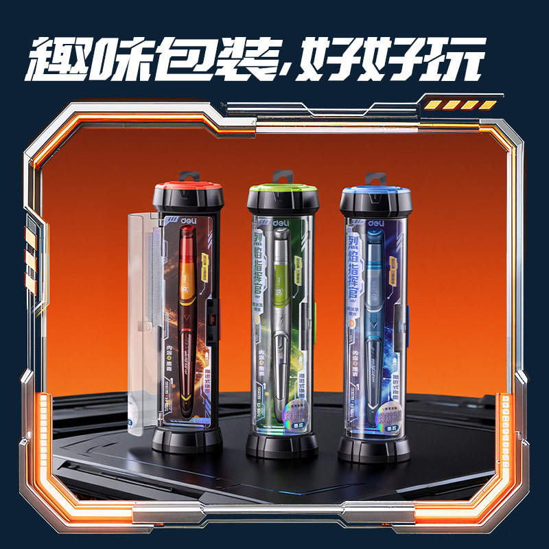 得力SS039六邊形戰(zhàn)士烈焰指揮官易水洗鋼筆EF暗尖(1筆+4墨囊/盒)(墨藍(lán))