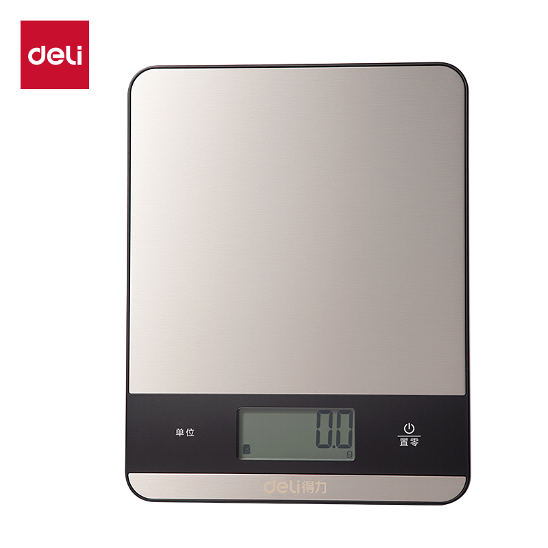 得力TE944電池款廚房秤5Kg/0.5g(銀色)(臺(tái))