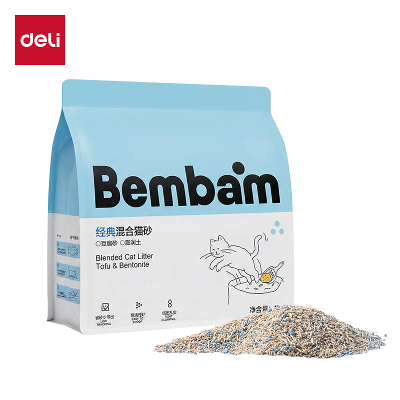 得力Bembam_BM01_1kg豆腐膨潤土混合貓砂(混)(包)