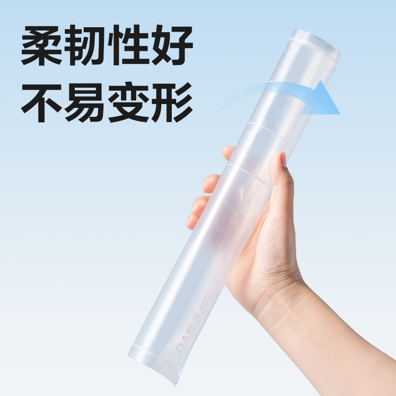 得力PP312_A4條紋按扣文件袋(透明)(10個/包)