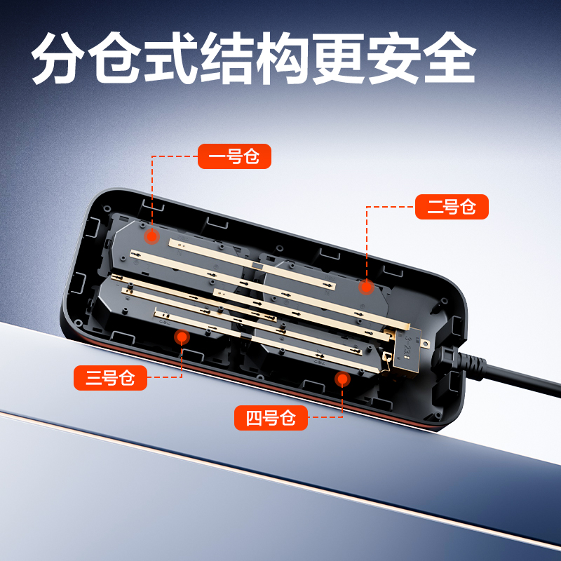 得力LU108延長線插座_8組_1.5米_彩盒(黑)(個)