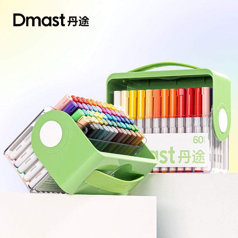 dmast丹途RM6-60PET盒直液式軟繪丙烯馬克筆(混)(60色/盒)