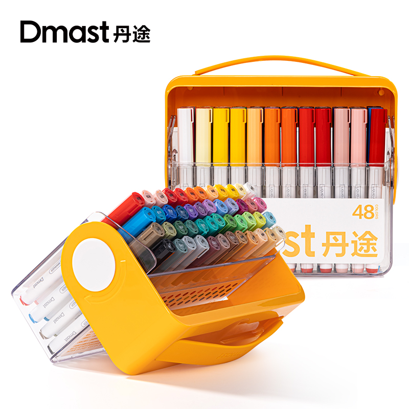 dmast丹途RM6-48PET盒直液式軟繪丙烯馬克筆（混）（48色/盒）)
