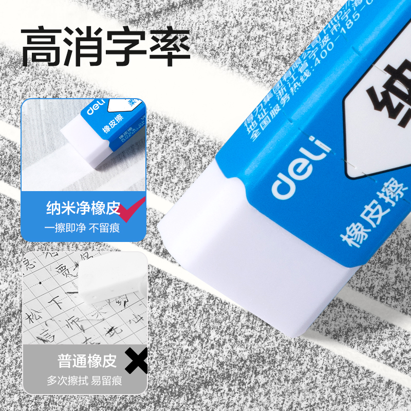 得力VP477-M納米凈橡皮擦(中)(6塊裝)(白)(盒)