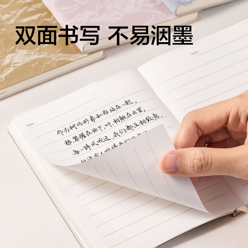 得力BP660-B6鎏光皮面本10mm行距80張(藍(lán))(本)