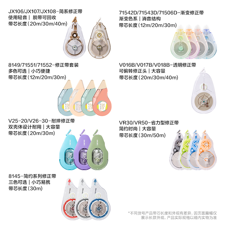 得力VR616修正學(xué)訊豪華包修正帶(混)(件)