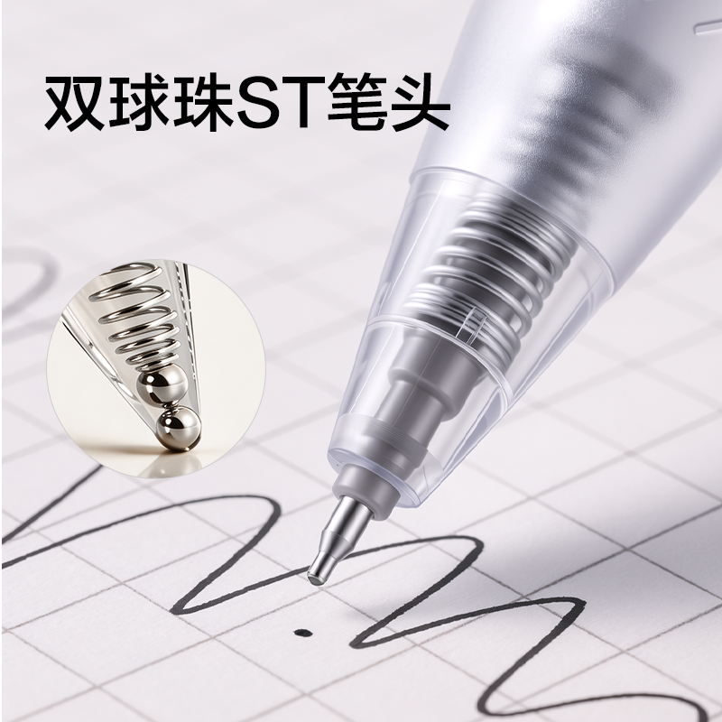 得力SA796爪爪聯(lián)萌速干按動中性筆0.5mm雙球珠ST頭(黑)(支)