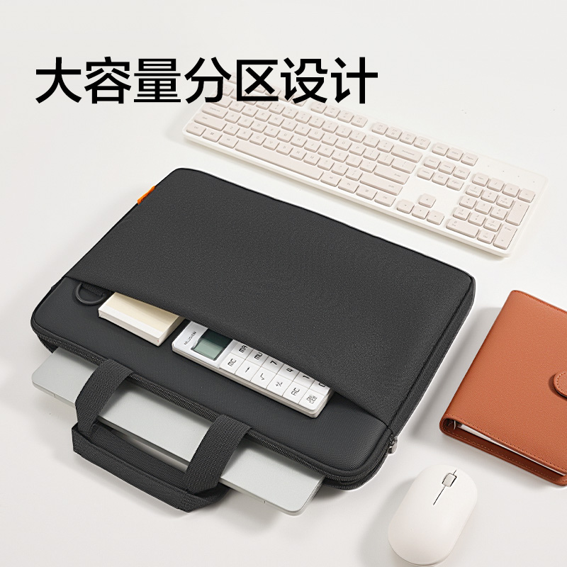 得力BG212簡約手提斜挎兩用電腦包(黑)(個)
