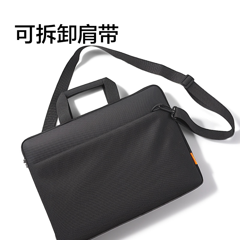 得力BG212簡約手提斜挎兩用電腦包(黑)(個)