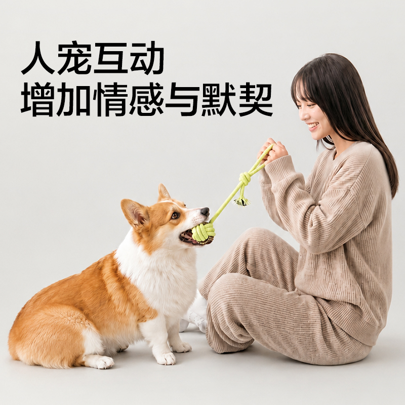 得力Bembam_BM801_耐咬解悶繩結(jié)玩具5件套(混)(包)