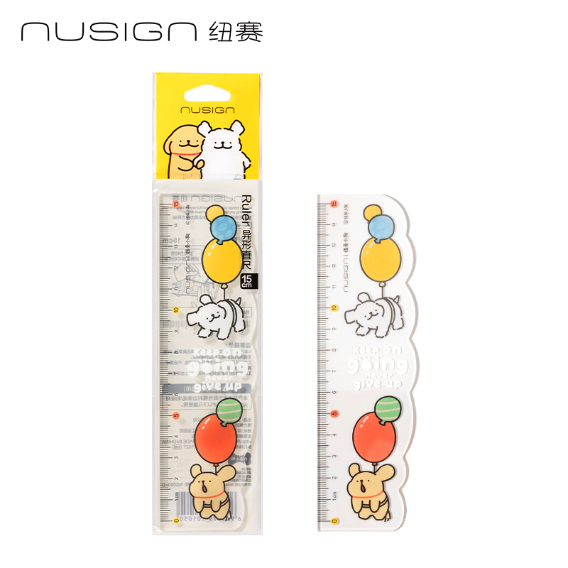 紐賽NS093-D線條小狗直尺15cm(透明)(把)