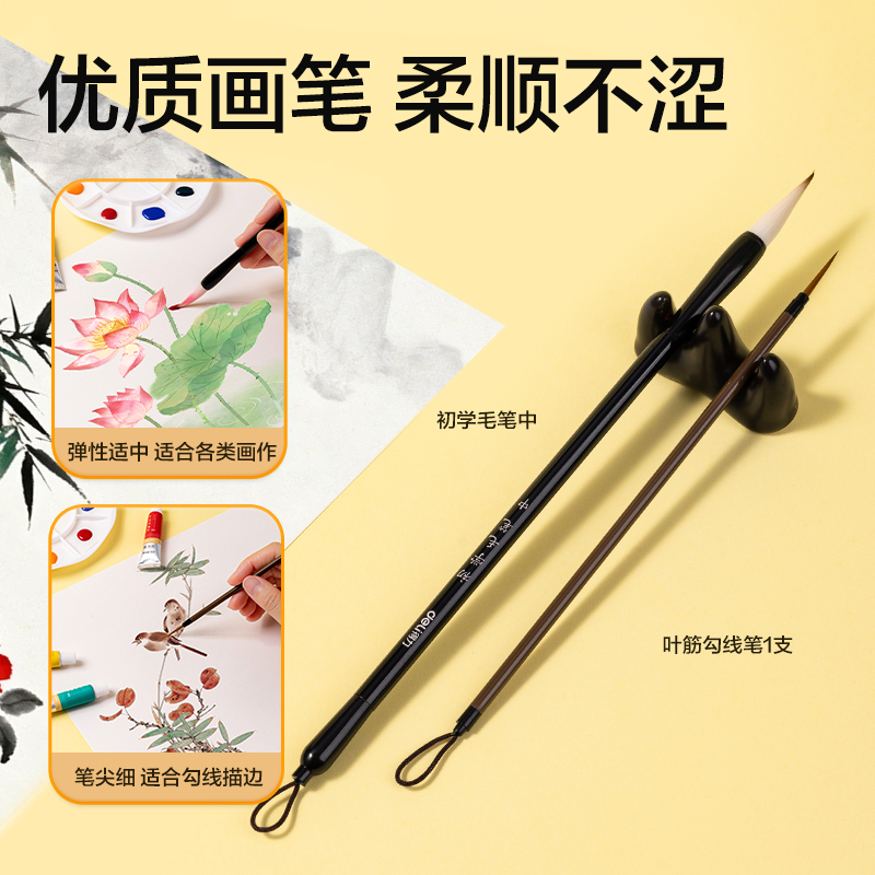 得力HS119-12初學(xué)國畫套裝(盒)(混)